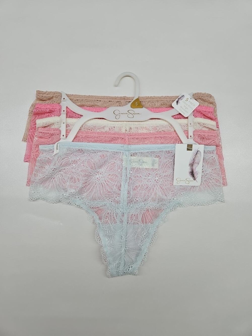 Jessica Simpson Woman's High Waisted Thong Size Small Multicolor 5pk New